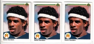 Deion Sanders 1990 Upper Deck 3 cartas New York Yankees RC Rookie lote de tarjetas #13 - Imagen 1 de 2