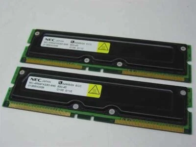 NEC 64MB/2d Rambus Memory - 1 pair MC-4R64FKE8D-845 - Image 1 of 3
