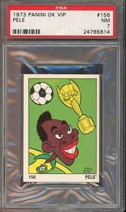 Sticker 1973 Panini OK VIP #156 PELE PSA 7 VTG Soccer - Picture 1 of 2