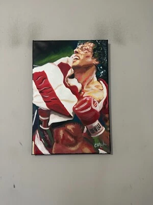 Rocky Balboa Sylvester Stallone Movie 12" x 18" Pop Art Painting Chris Cargill - Image 1 of 4