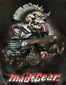 Mad Gear Black Long Sleeve Cowboy Monster Truck Hoodie w/Kangaroo Pocket - Large - Picture 1 of 7