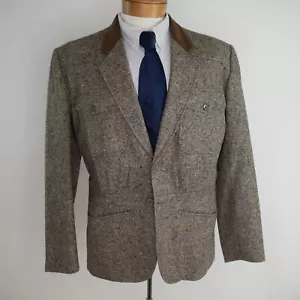 Abrigo Deportivo De Colección Kenzo Paris Para Hombre 40 Reg Blazer Marrón Lana Tweed 2 Botones Delgado - Imagen 1 de 13