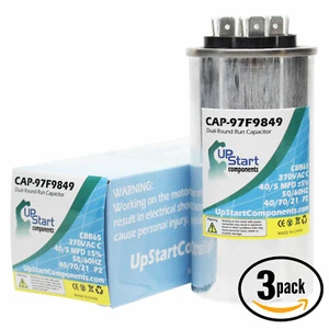 3x 40/5 MFD 370 Volt Dual Round Run Capacitor for Carrier 38ckb036330 38en036340 - Picture 1 of 1