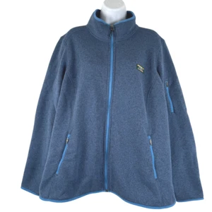 L.L.Bean Maglione Giacca Pile Donna 3X Blu Poliestere Full Zip Outdoor CJ-1976 - Foto 1 di 8