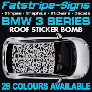 passend für BMW 3ER GRAFIK AUFKLEBER BOMBE DACH AUFKLEBER STREIFEN E46 M3 - Bild 1 von 2