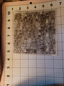 Acrylic Stamp background Christmas Tree Watercolor Zen Coloring Forest Pine - Picture 1 of 2