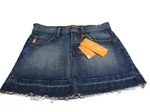 Nicola Berti Jeans Skirt Waist Size 25 Mini Medium Wash Front Back Pockets - Picture 1 of 5