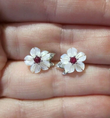 Pendientes Flor Sakura - Concha y Plata de Ley - ¡¡¡VERDADERAMENTE HERMOSOS!!!! Foto 1 de 4