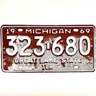 1969 United States Michigan Great Lakes Trailer License Plate 323-680
