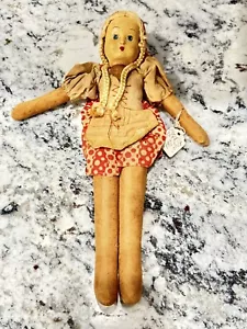 Vintage Stoffpuppe mit Pappmachékopf. Made in Poland - Bild 1 von 4
