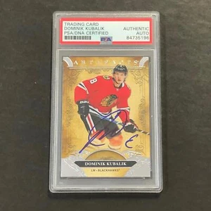 2020-21 Upper Deck Artifacts #41 Dominik Kubalik Signed Card AUTO PSA slabbed Bl - Picture 1 of 2
