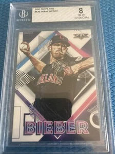 2020 Topps Fire Shane Bieber Cleveland Indians #136  BSC 8 NM MT - Picture 1 of 2