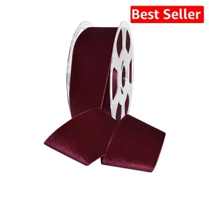 2" x 11 Yards Velvet Ribbon in Wine - A Touch of Elegance for Weddings & Crafts - Picture 1 of 2
