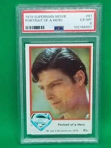 🌌1978 Topps Superman The Movie #61 "Portrait of a Hero"🌌 PSA 6 EX-MT - Picture 1 of 2