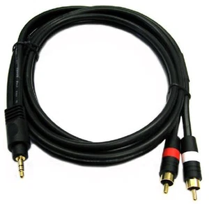 50 ft. TechCraft 3.5mm Stereo to 2-RCA Splitter Premium Quality Cable - Black - Bild 1 von 1