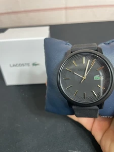 Lacoste 2011247 New Men's Watch Black Dial/Band Gold Rose Carnation Chronograph - Picture 1 of 14