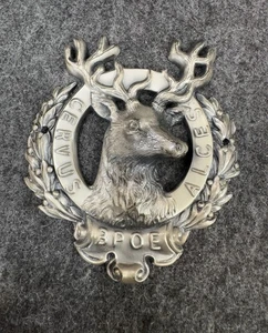Vintage ELKS CLUB BPOE CERVUS ALCES Elch Guss Plakette Plakat Metall Emblem - Bild 1 von 7