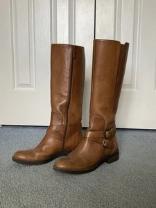 ENZO ANGIOLINI EASPORTY Camel Leather Riding Boots Women’s Size 11 - Picture 1 of 5