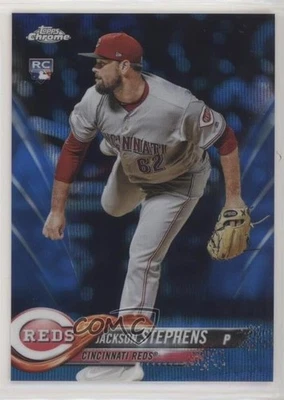 2018 Topps Chrome Blue Wave Refractor /75 Jackson Stephens #110 Rookie RC - Image 1 of 2