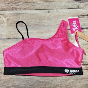 NEW Youth Girls Size XL Neon Pink Sparkle Bathing Suit Swimsuit Bikini Top - Picture 1 of 4