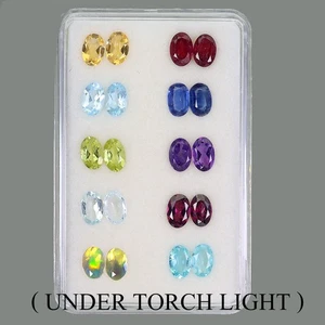 Oval Natural Peridot Amethyst Apatite Ruby Opal 20p 9.88ct 6x4mm Gemstone Rare - Picture 1 of 13