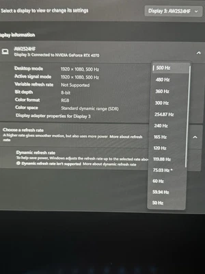 Alienware AW2524HF 500 Hz 24.5″ FHD Gaming Monitor - Image 1 of 2