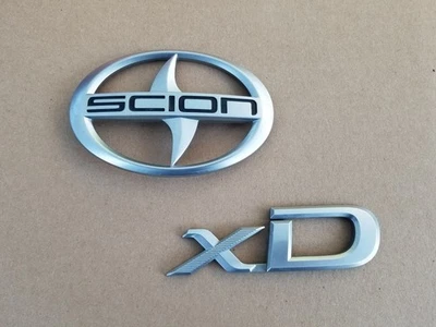 2004-2015 Scion xD Emblem Logo Symbol Badge Trunk Gate Rear Set Silver OEM - Image 1 of 3