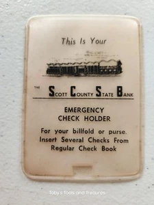 Vintage The Scott County State Bank Scottsburg, Indiana Notfall Scheck Halter - Bild 1 von 2