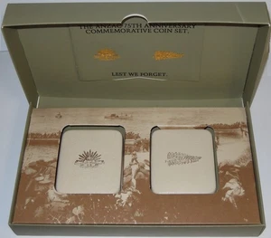 1990 Australia Anzac 75th Anniversary Commemorative Dual $5 Proof Coin Set - Picture 1 of 4