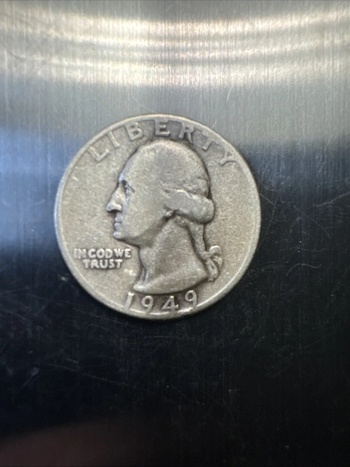 1949 P Washington 90%  Silver Quarter No Mint Mark Philadelphia Free Shipping - Image 1 of 2