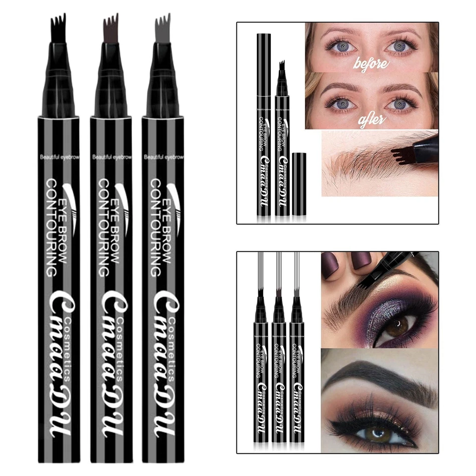 Crayon à sourcils liquide waterproof à 4 pointes pour débutants en maquillage - Photo 1/1