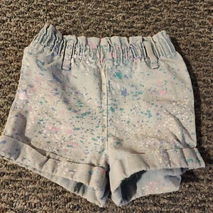 Toddler Girls Size 4 Jean Shorts Multicolored Paint Splatter Pattern Vintage  - Picture 1 of 4