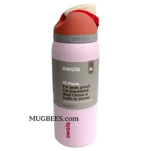 Owala FreeSip Peachy Rose Pink Stainless Steel Water Bottle 32 oz - Picture 1 of 6