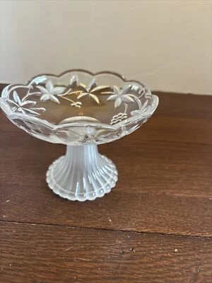 Mikasa Jardín Terraza Patas Bon Bon Compota Vidrio Cuenco Caramelo Plato Frigorífico Foto 1 de 4