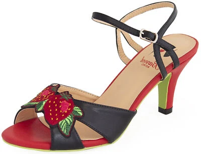 Sandales à lanières fraises interdites « FRAGOLA STRAWBERRY » escarpins Rockabilly - Photo 1/4