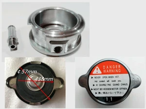 Radiator Filler Neck & Free 1.1Bar Radiator Cap ID1.65in 42mm Aluminum Weld On - Picture 1 of 10