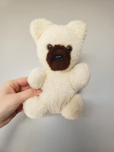 Vintage Teddybär, braun-weiß, Stofftier, gebraucht 60er Jahre - Bild 1 von 6