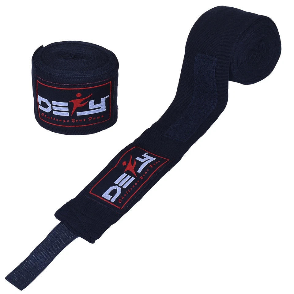 Envolturas de manos de boxeo DEFY™ 180" Muay Thai MMA vendajes elásticos protector nuevo par  Foto 1 de 4