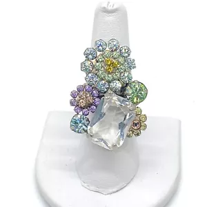 Vintage Statement Cocktail Ring 925 Sterling Silber verstellbar Größe 7,75 - Bild 1 von 8