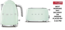 SMEG Retro Pastel Green Kettle & 2 Slice Toaster - KLF03PGUK & TSF01PGUK - New