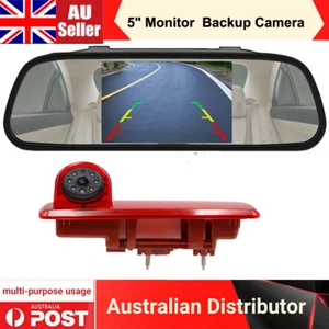 5" Car Rear Mirror Monitor + 3rd Brake Light Reversing Camera For Renault Trafic - Picture 1 of 12