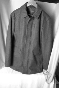 Abrigo Coche Calvin Klein M Mezcla Lana Acolchado Bolsillos Lineados Botón Delantero Nuevo Sin Etiquetas - Imagen 1 de 3