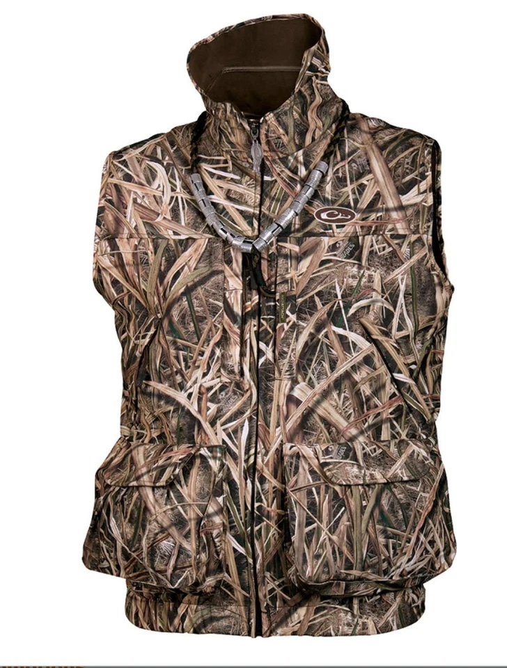 DRAKE WATERFOWL MST FLEECE LINED REFUGE HS VEST SHADOW GRASS BLADES SIZE SMALL - Image 1 of 3