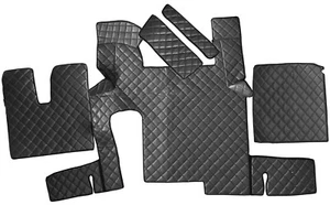 Alfombrillas camión cubierta de túnel cuero sintético patrón de rombo gris adecuado para MAN TGX - Imagen 1 de 3