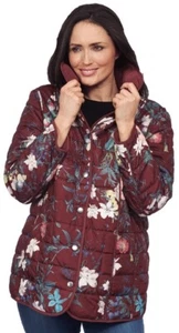 David Barry Wine Floral Reversible Ladies Plus Size Jacket Size 26 BNWT  - Picture 1 of 11