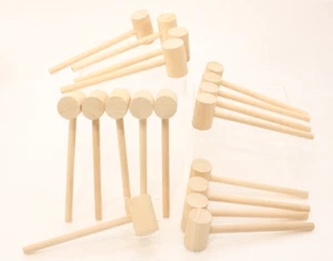 18 Wooden 5.5" Wood Mallet Hammers Gavel for Chocolate Hearts and Other Crafts - Picture 1 of 8