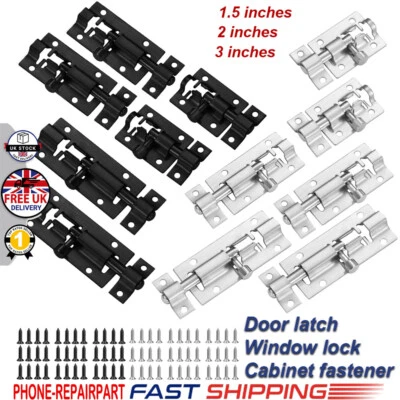 SLIDE BOLT Bathroom Toilet Shed Door Lock Catch Latch Small - Medium - Large - Image 1 of 4