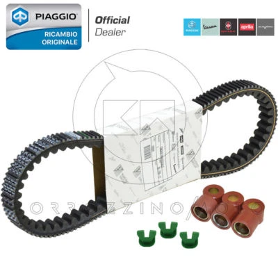 CINGHIA TRASMISSIONE + RULLI ORIGINALI PIAGGIO BEVERLY RST 4T 4V 300 2014 2015 - Immagine 1 di 3