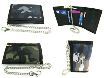 Unisex Camouflage Canvas Chain Wallet Coin Pouch Credit Card Holder Purse Rippa - Image 1 of 4