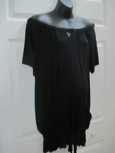 Liz Lange Maternity Top Black XL Stylish Adjustable Waist Tie Soft Fabric - Picture 1 of 12
